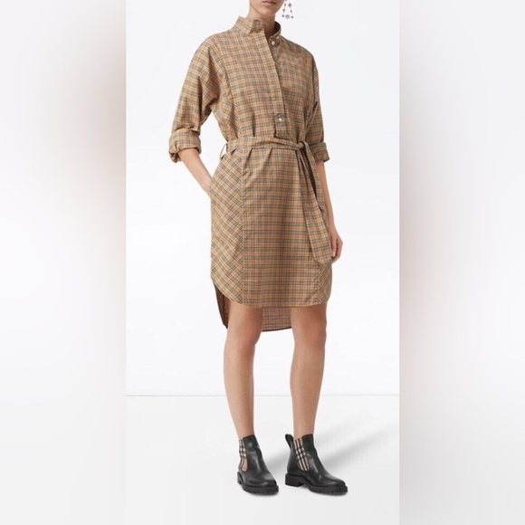 Burberry Plaid Long Sleeve Dress in Classic Print: Size 6 with POCKETS - Picture 12 of 12